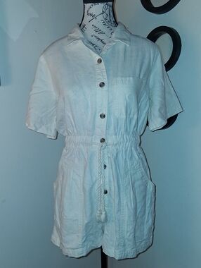 Linen Blend Utility Romper